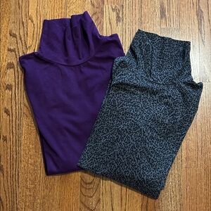 Merona Black Leopard Print and Purple Tops